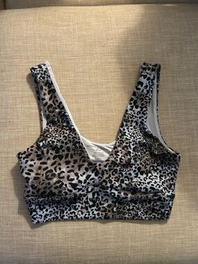 Leopard-Print Comfort Bralette in Taupe & Black